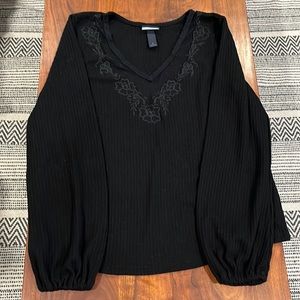 Black long sleeve baby doll top